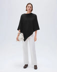SUUKSESS Women Cashmere Knit Poncho Shrug Bolero Lightweight Shawl Wraps Pullover Sweater-SUUKSESS-Black-SUUKSESS