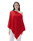 SUUKSESS Women Cashmere Knit Poncho Shrug Bolero Lightweight Shawl Wraps Pullover Sweater-SUUKSESS-SUUKSESS