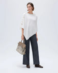 SUUKSESS Women Cashmere Knit Poncho Shrug Bolero Lightweight Shawl Wraps Pullover Sweater-SUUKSESS-White-SUUKSESS