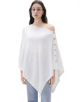 SUUKSESS Women Cashmere Knit Poncho Shrug Bolero Lightweight Shawl Wraps Pullover Sweater-SUUKSESS-SUUKSESS
