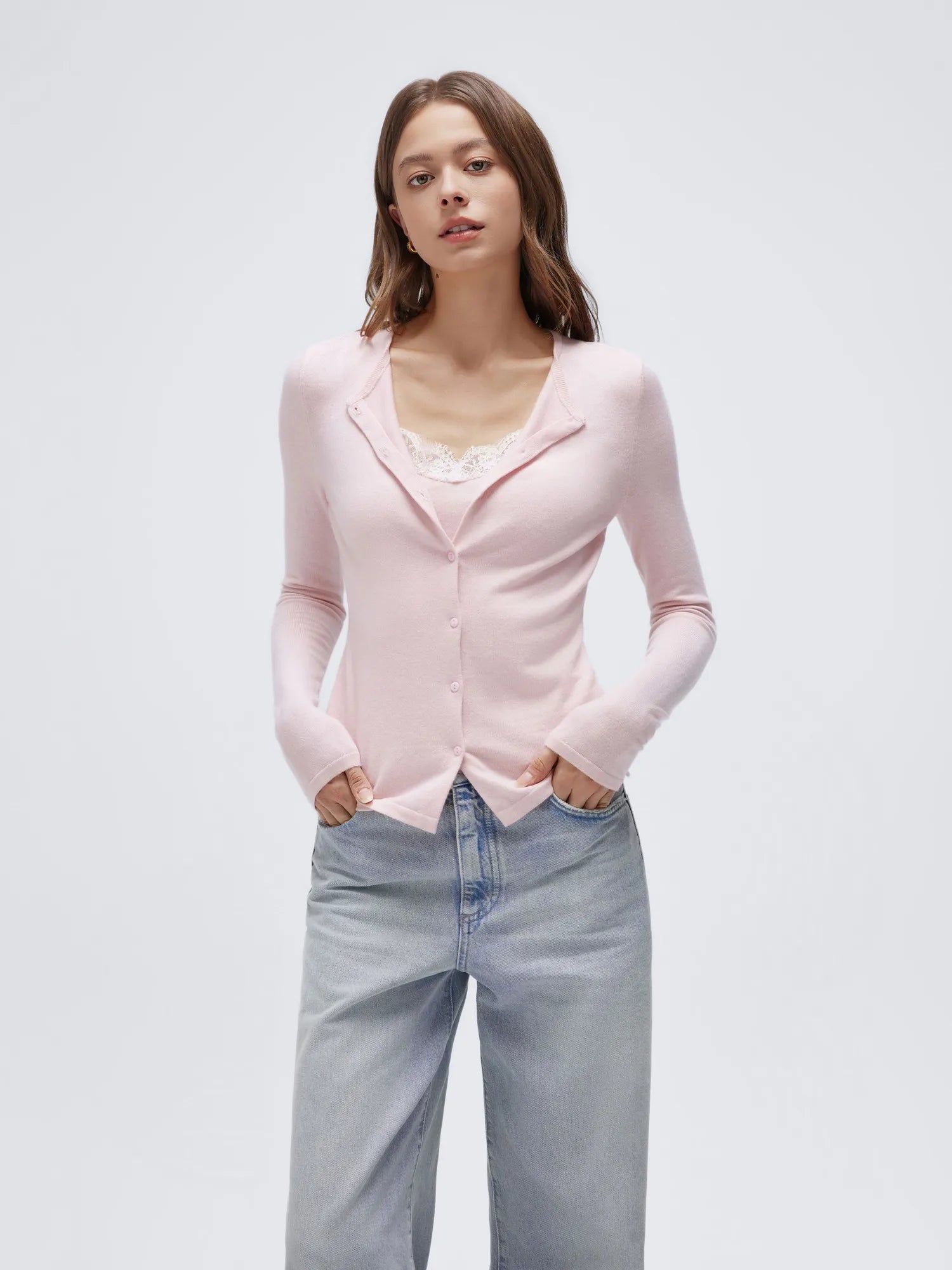 Cashmere Lace Knit Tops-SUUKSESS-SUUKSESS