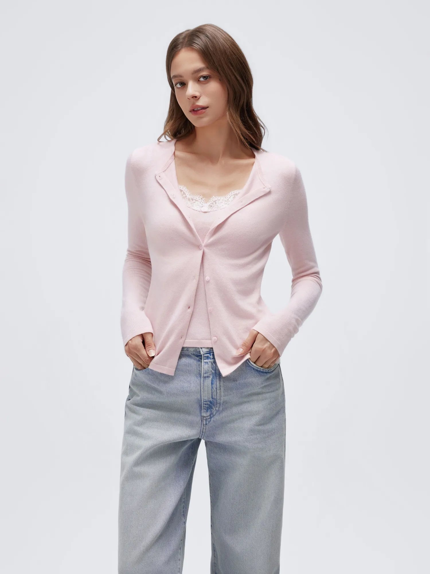 Cashmere Lace Knit Tops-SUUKSESS-SUUKSESS