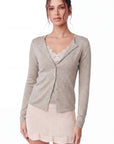 Cashmere Lace Knit Tops-SUUKSESS-Oatmeal-XS-SUUKSESS