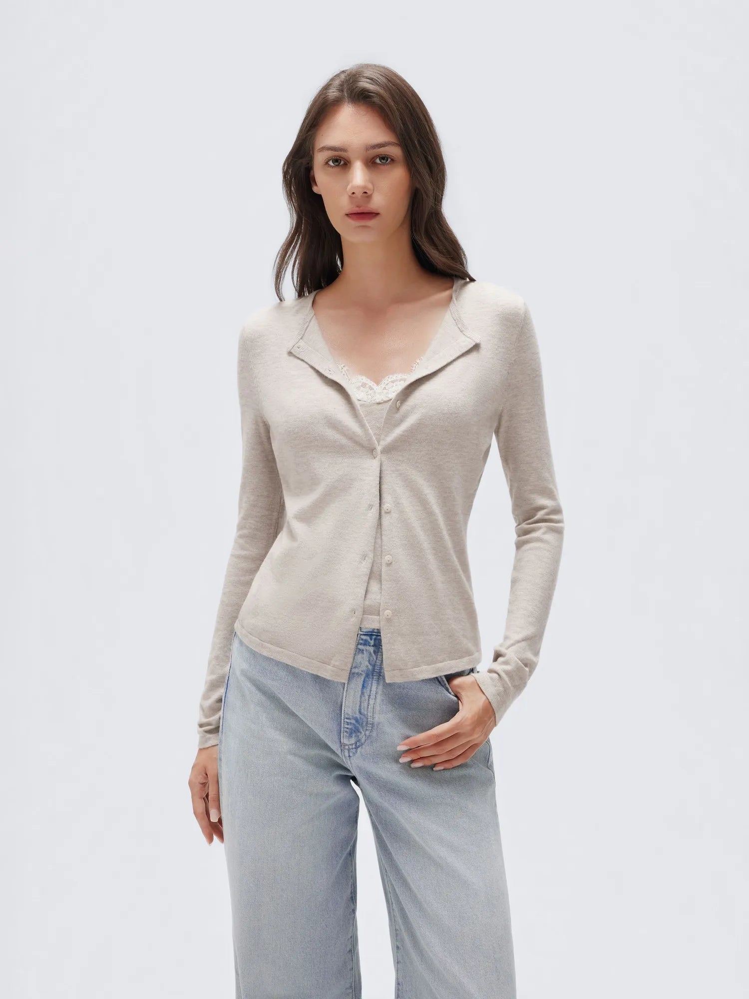 Cashmere Lace Knit Tops-SUUKSESS-SUUKSESS