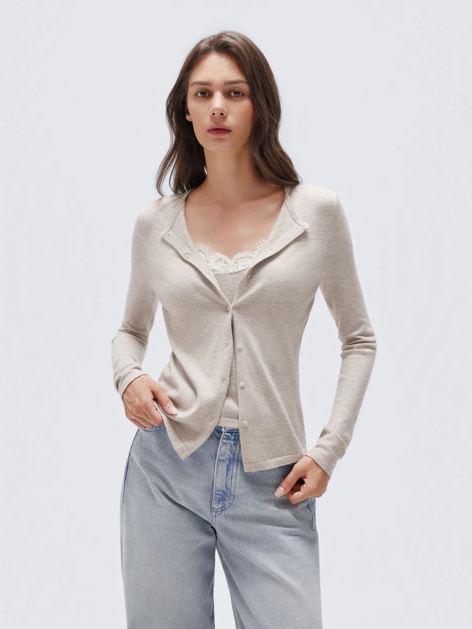 Cashmere Lace Knit Tops-SUUKSESS-SUUKSESS