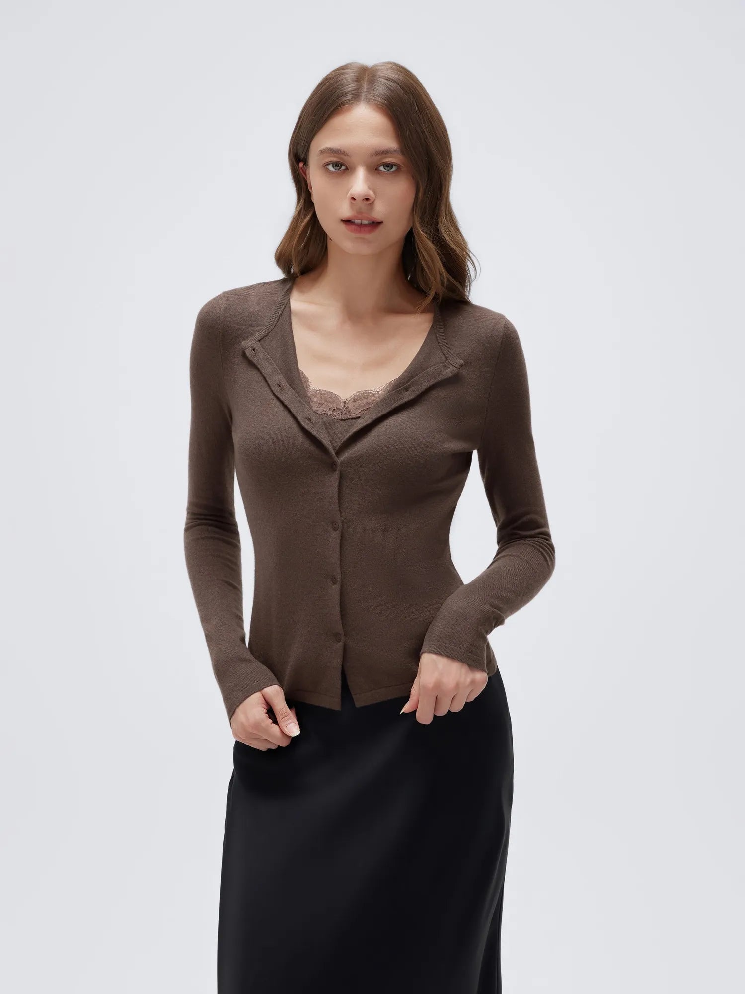 Cashmere Lace Knit Tops-SUUKSESS-SUUKSESS