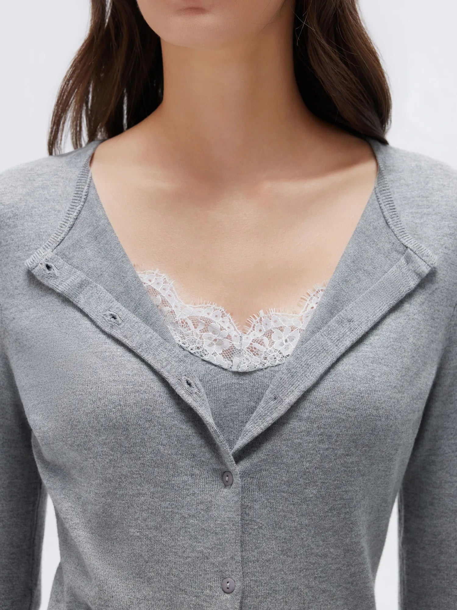 Cashmere Lace Knit Tops-SUUKSESS-SUUKSESS