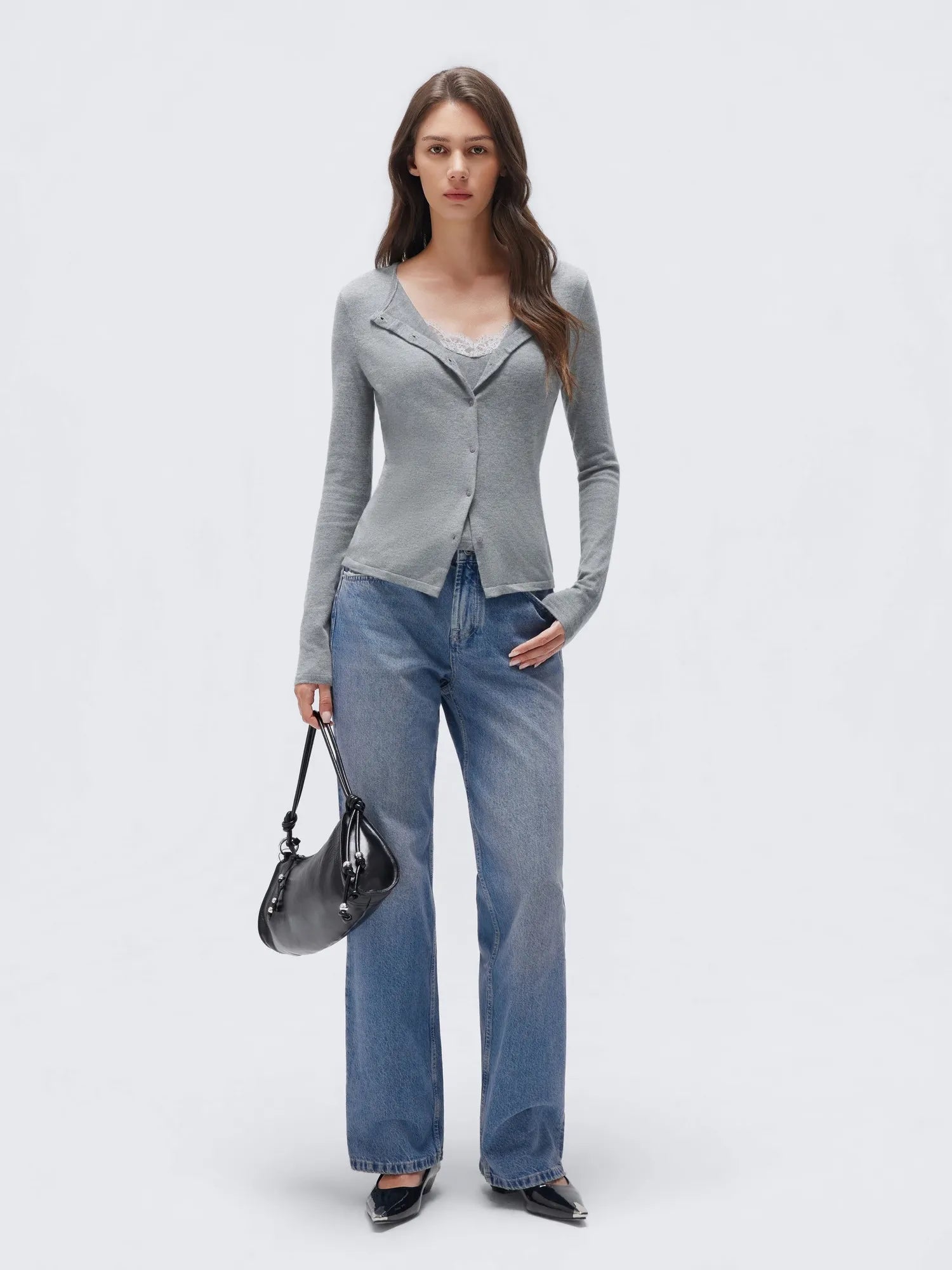 Cashmere Lace Knit Tops-SUUKSESS-SUUKSESS