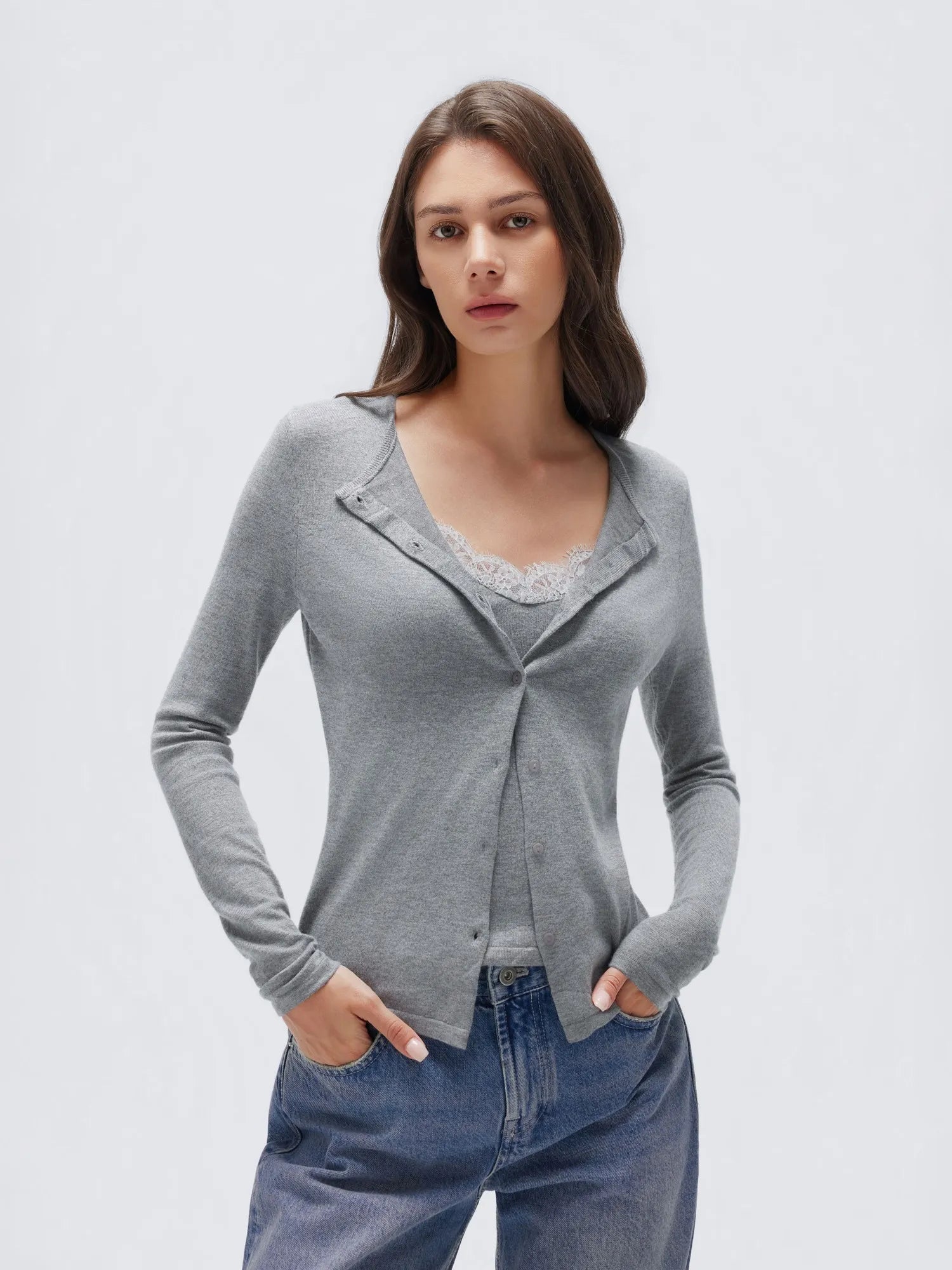 Cashmere Lace Knit Tops-SUUKSESS-SUUKSESS