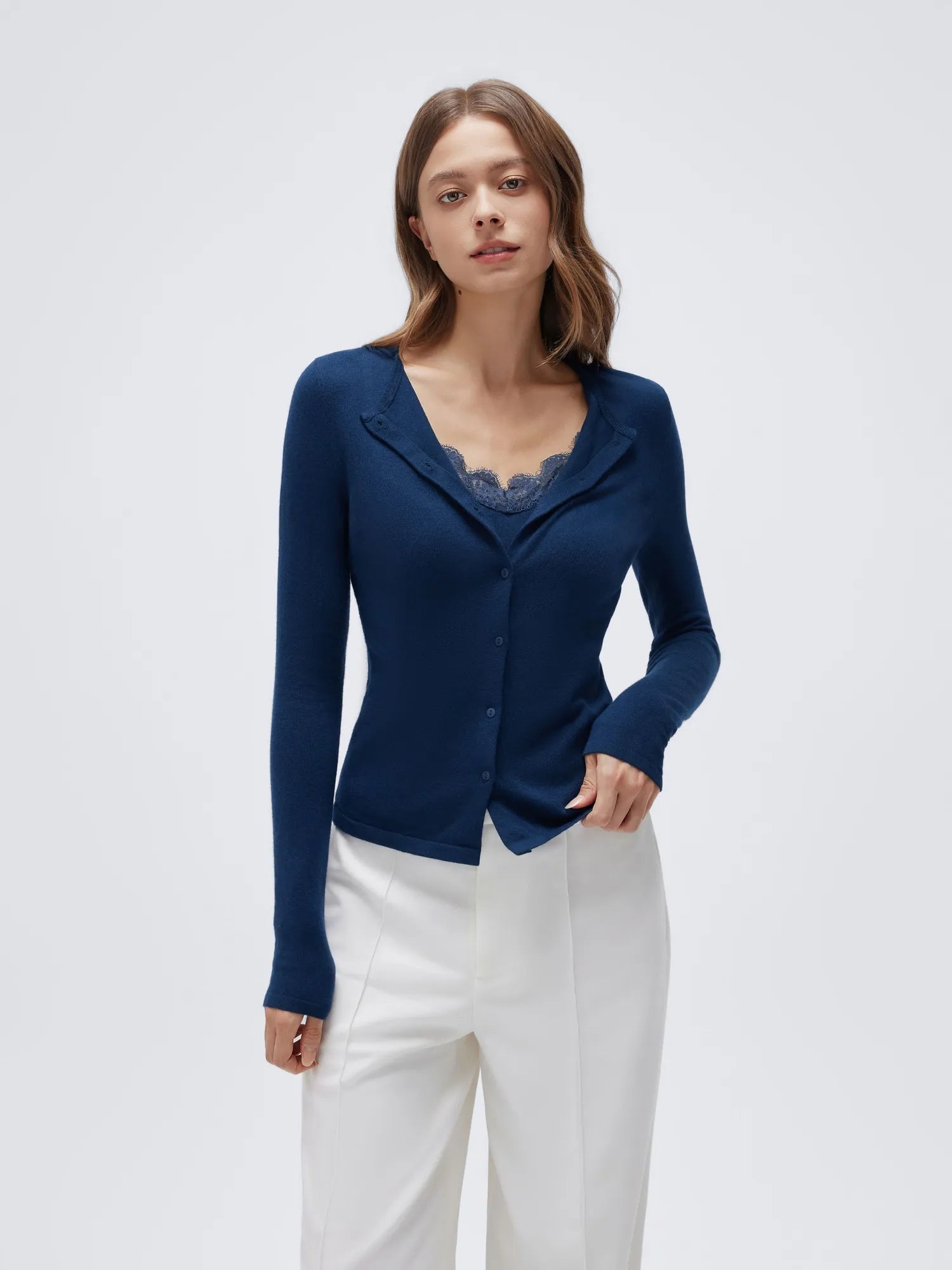 Cashmere Lace Knit Tops-SUUKSESS-SUUKSESS