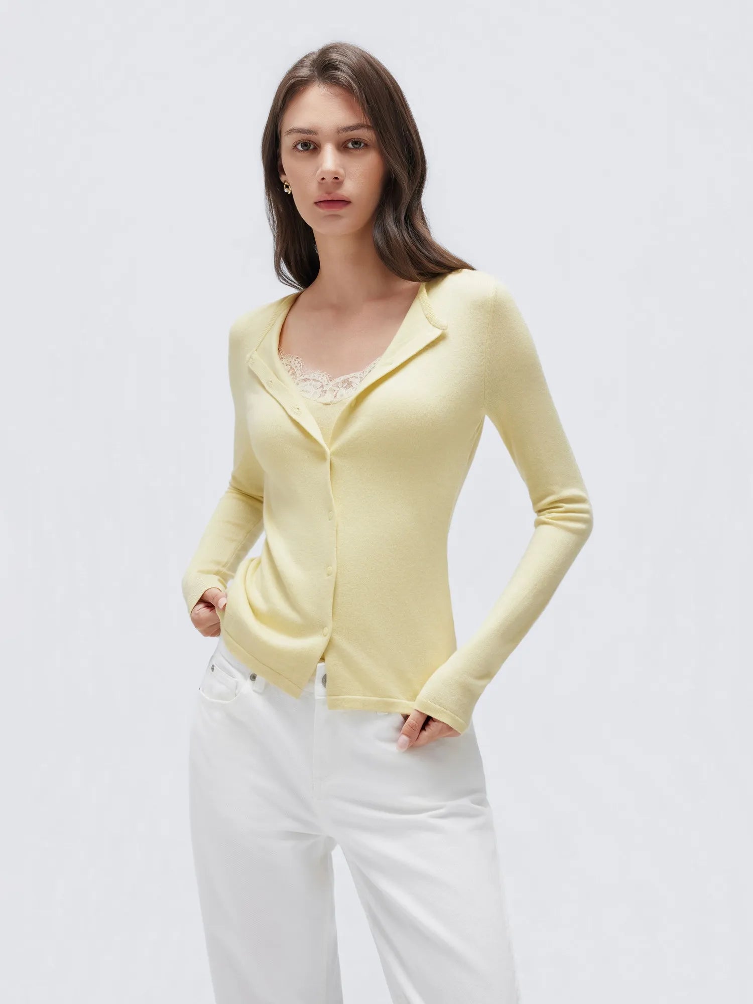 Cashmere Lace Knit Tops-SUUKSESS-SUUKSESS