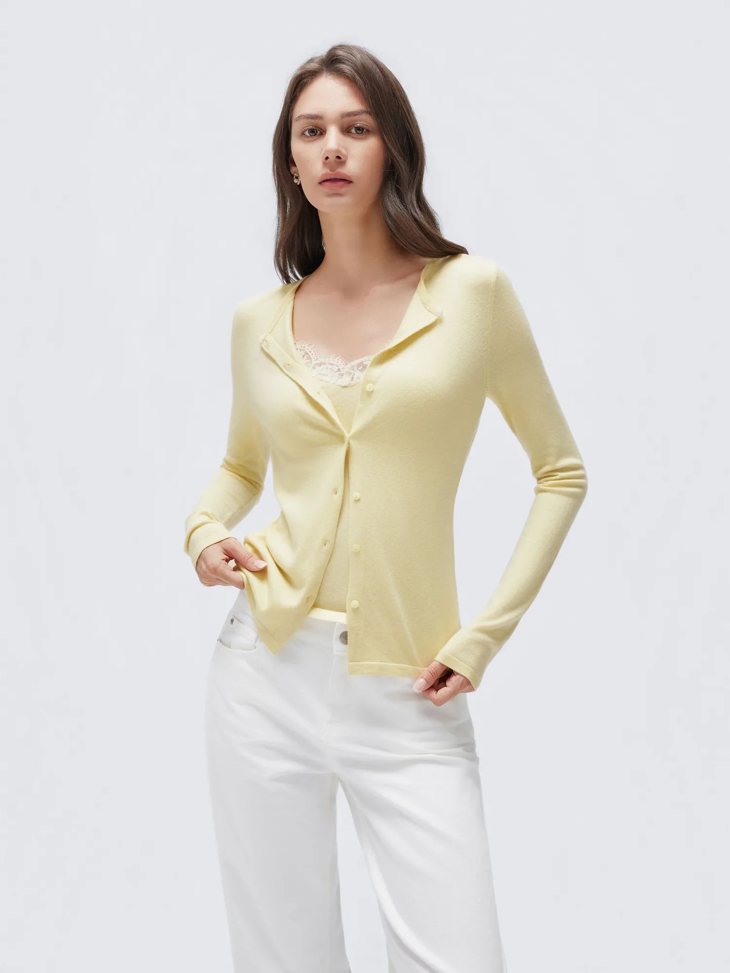 Cashmere Lace Knit Tops-SUUKSESS-SUUKSESS