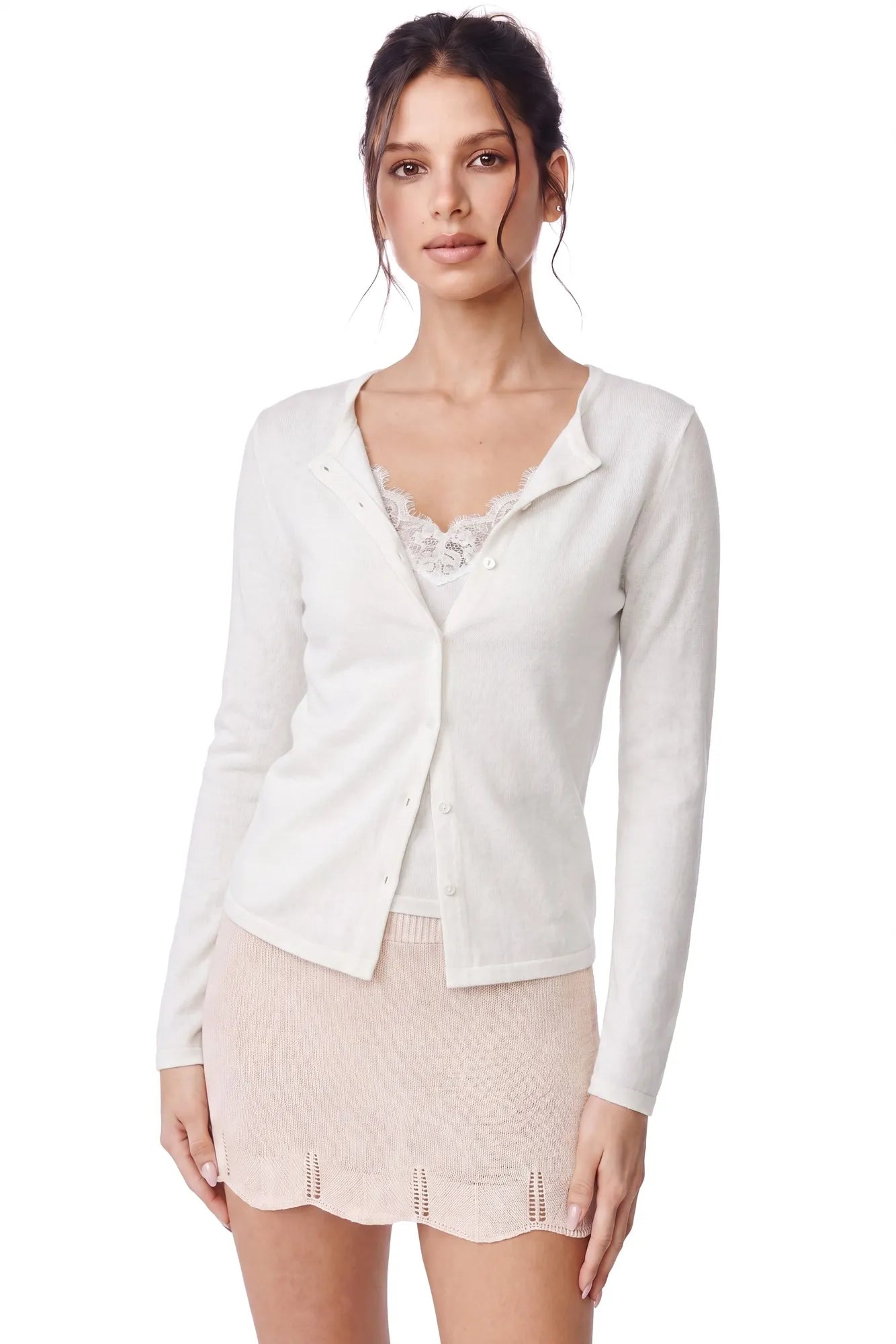 Cashmere Lace Knit Tops-SUUKSESS-White-XS-SUUKSESS