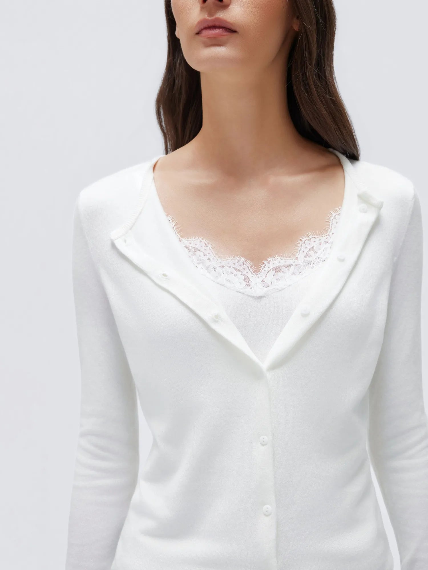 Cashmere Lace Knit Tops-SUUKSESS-SUUKSESS