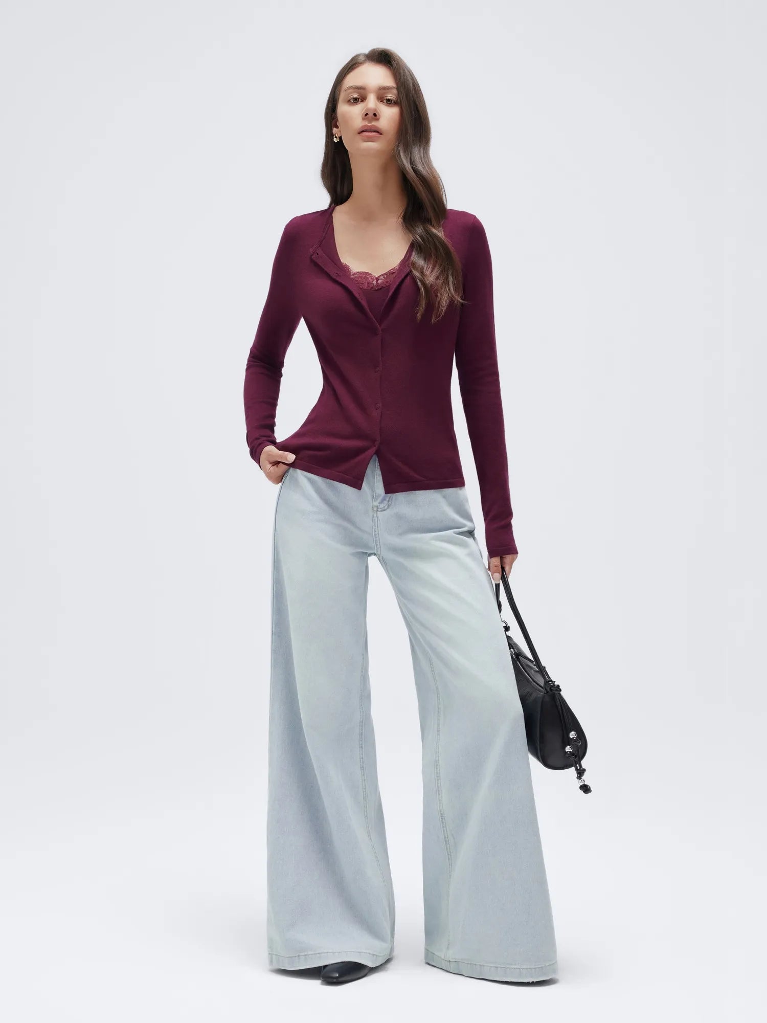 Cashmere Lace Knit Tops-SUUKSESS-SUUKSESS
