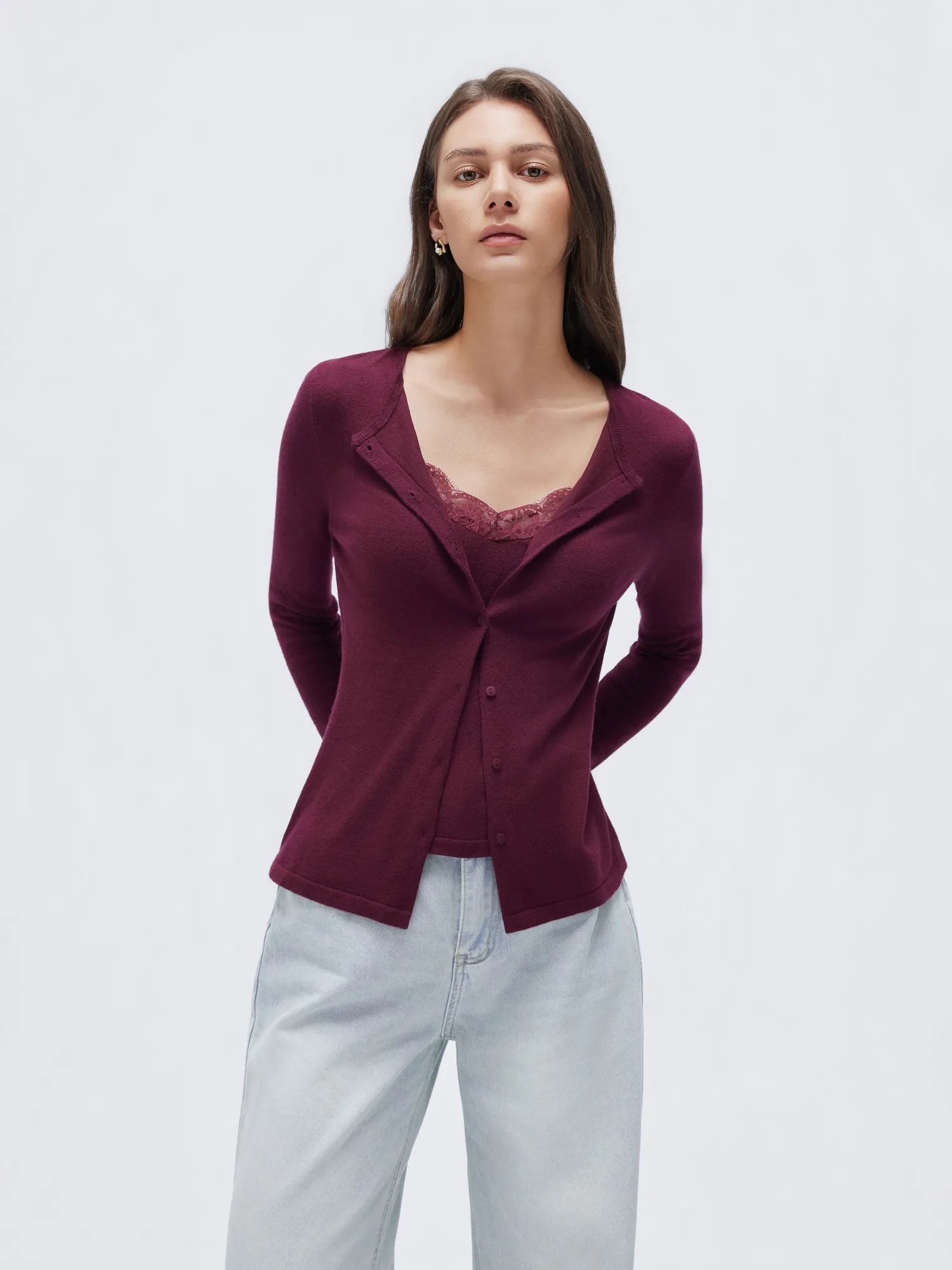 Cashmere Lace Knit Tops-SUUKSESS-SUUKSESS