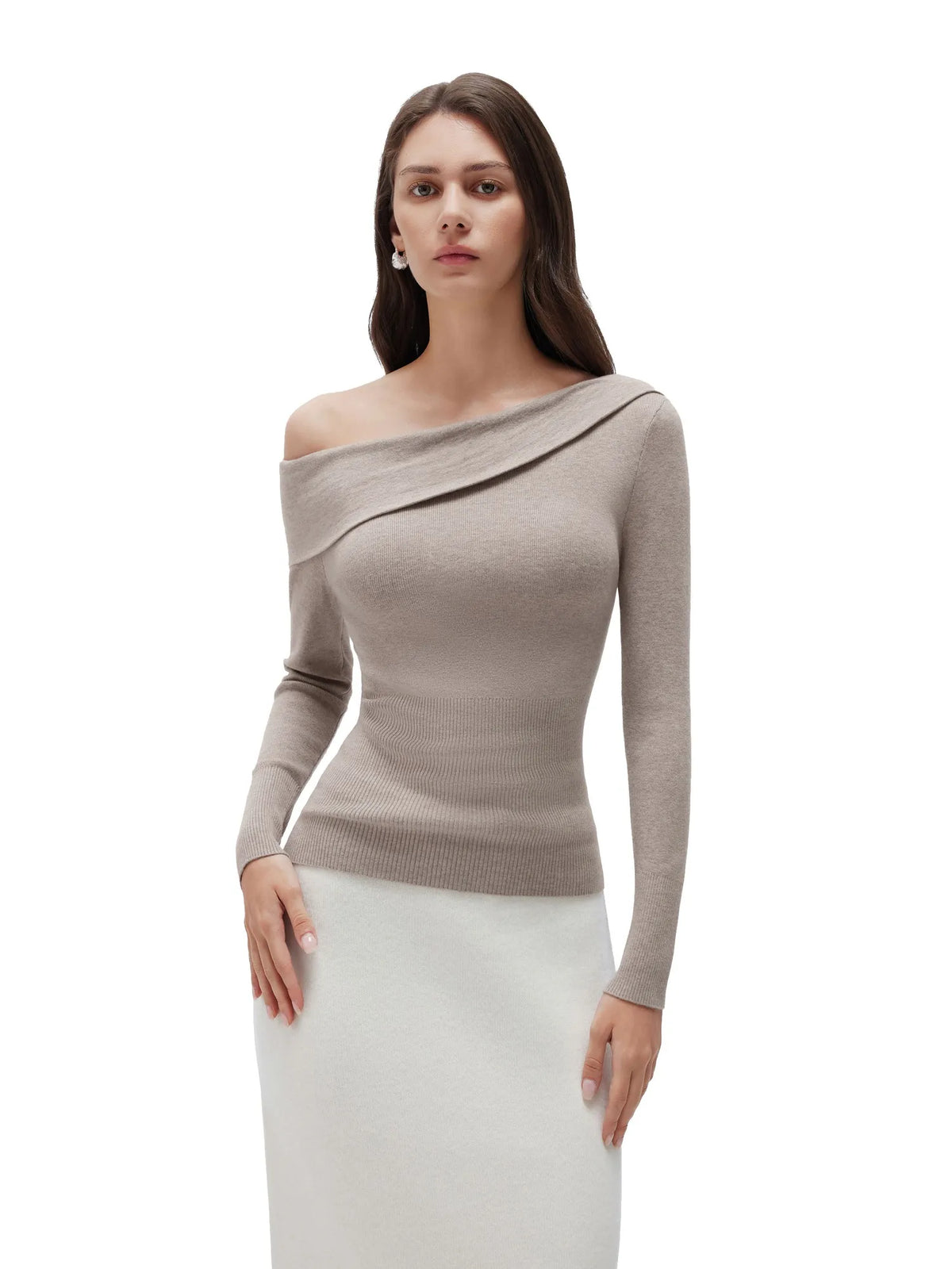 Wool Blend Off the Shoulder Sweater