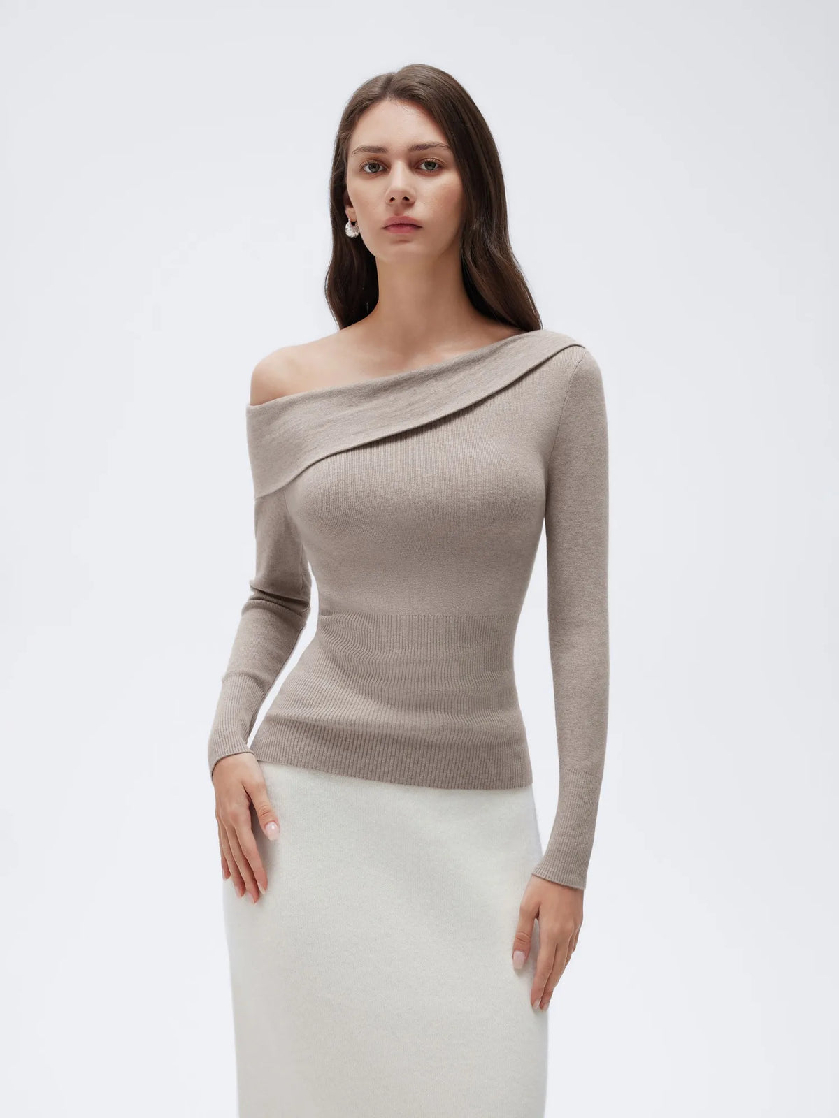 Wool Blend Off the Shoulder Sweater