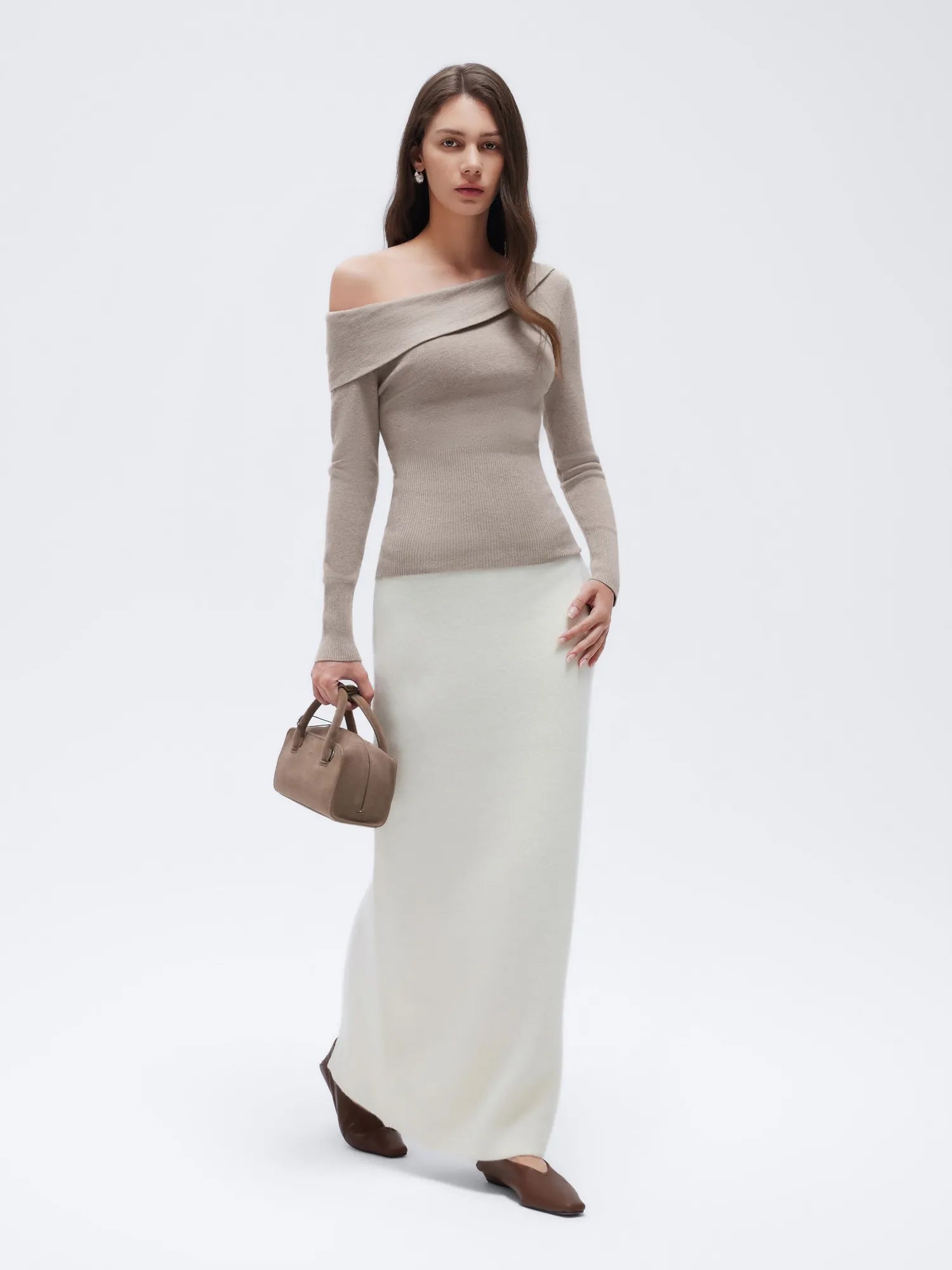 Wool Blend Off the Shoulder Sweater