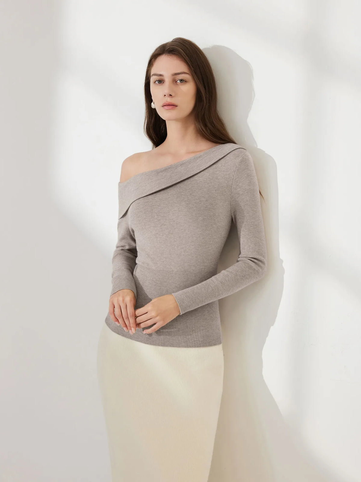 Wool Blend Off the Shoulder Sweater