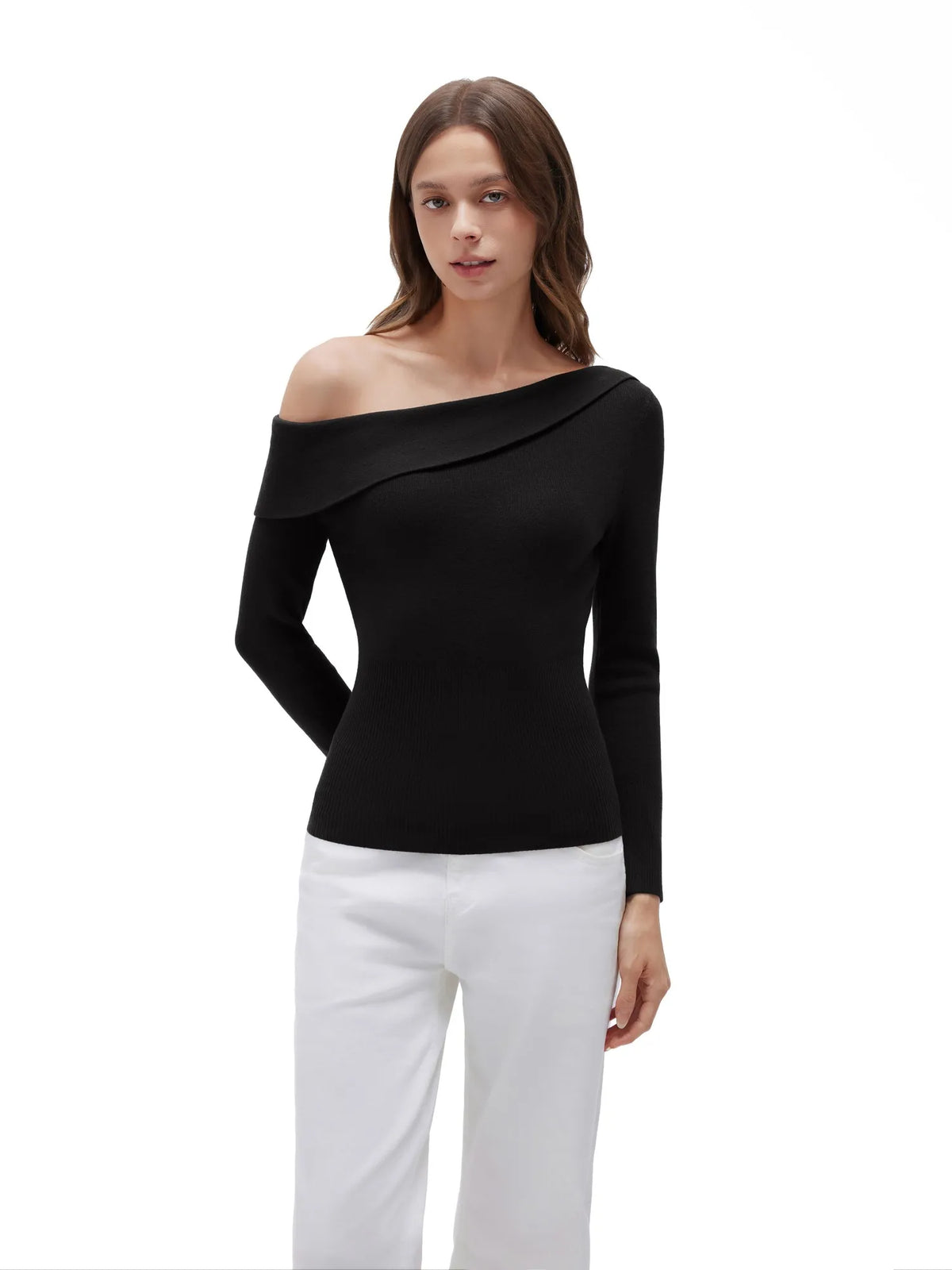 Wool Blend Off the Shoulder Sweater