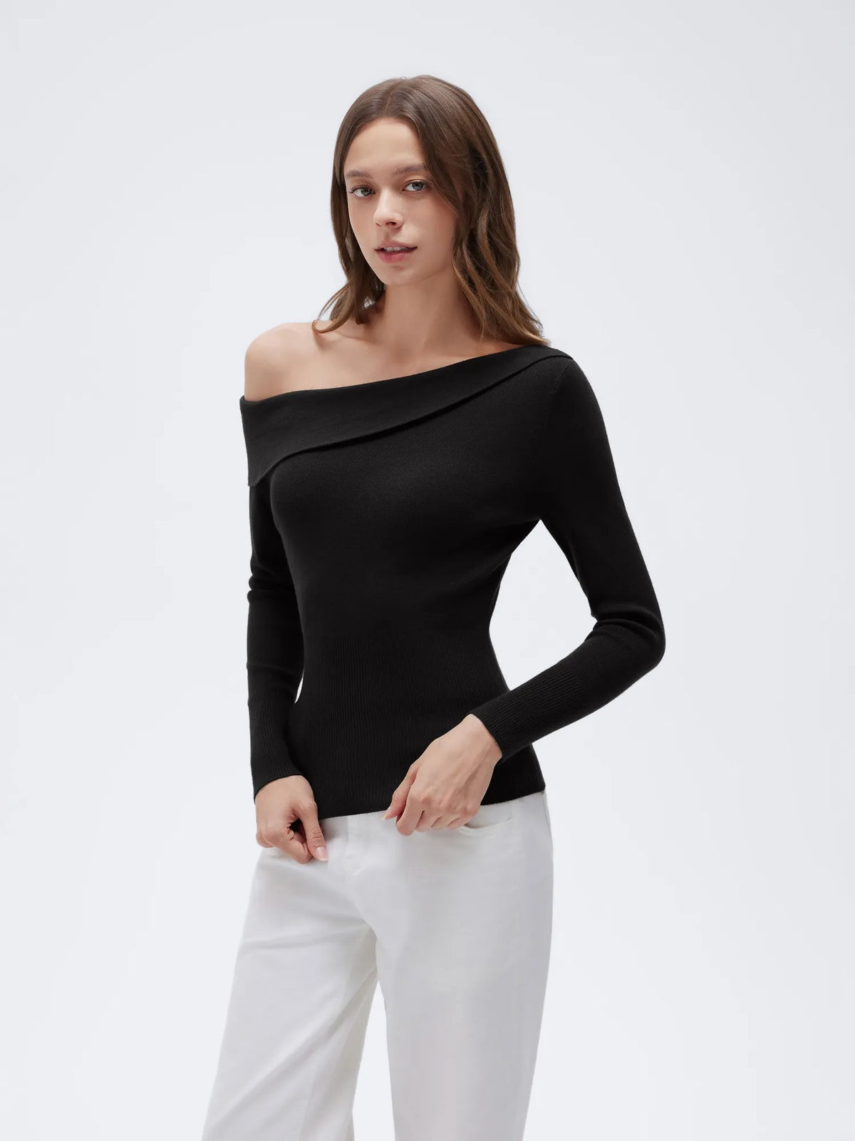 Wool Blend Off the Shoulder Sweater