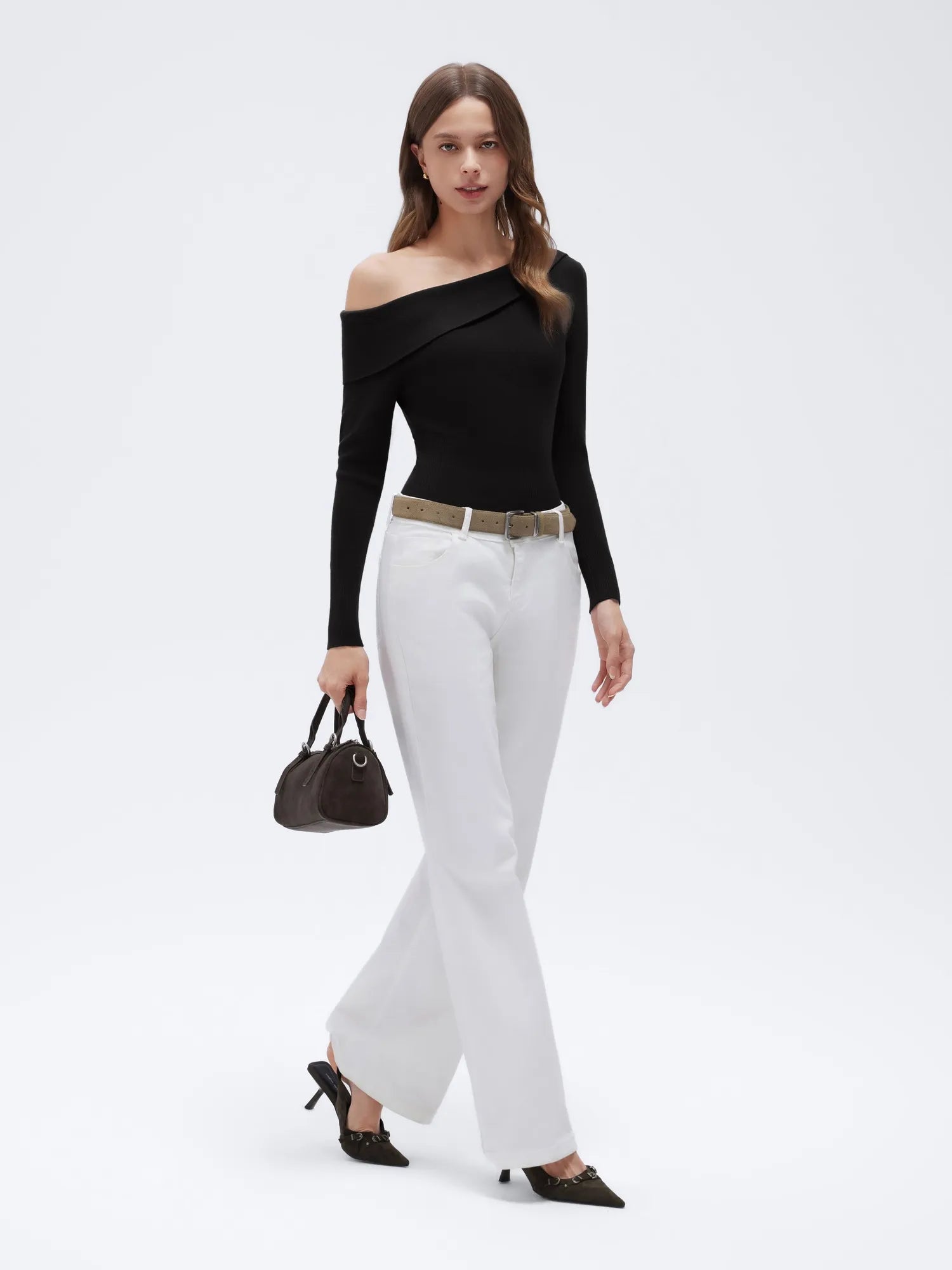 Wool Blend Off the Shoulder Sweater