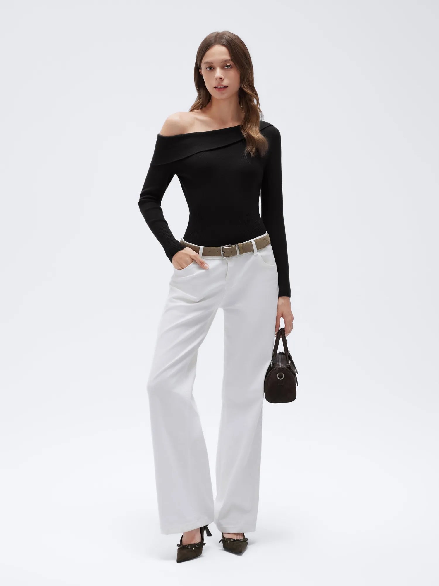 Wool Blend Off the Shoulder Sweater