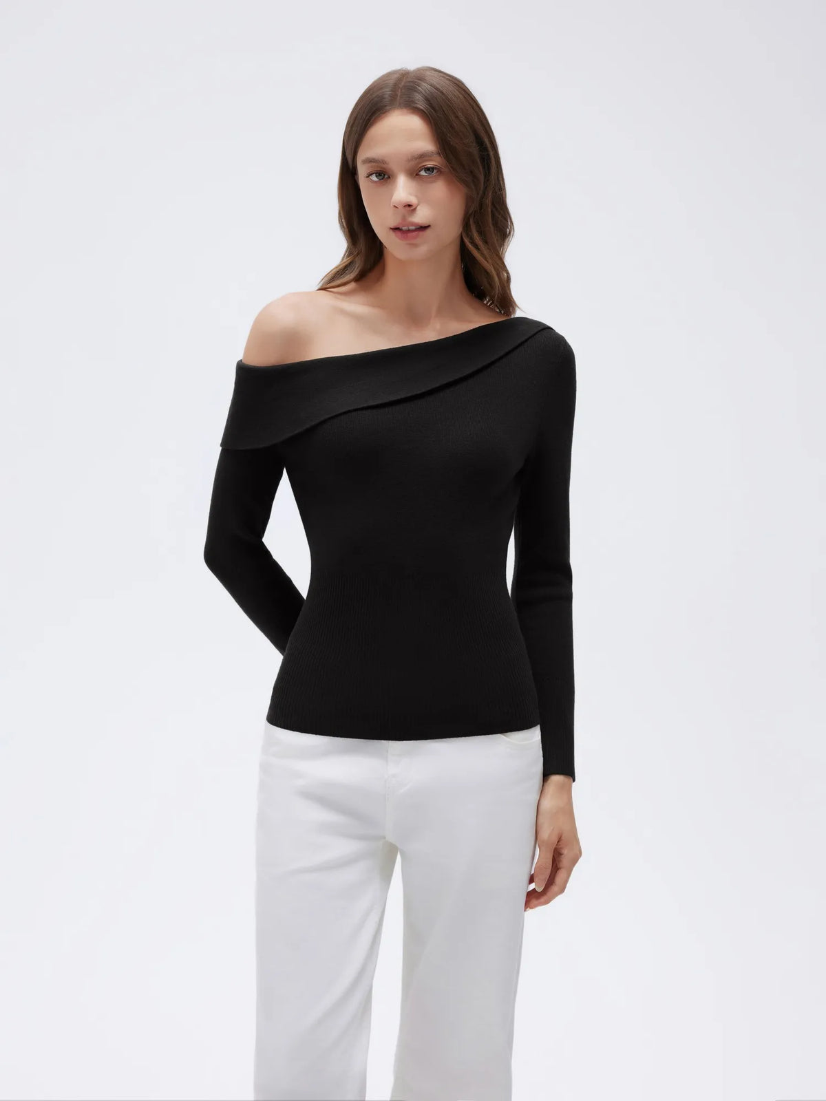 Wool Blend Off the Shoulder Sweater