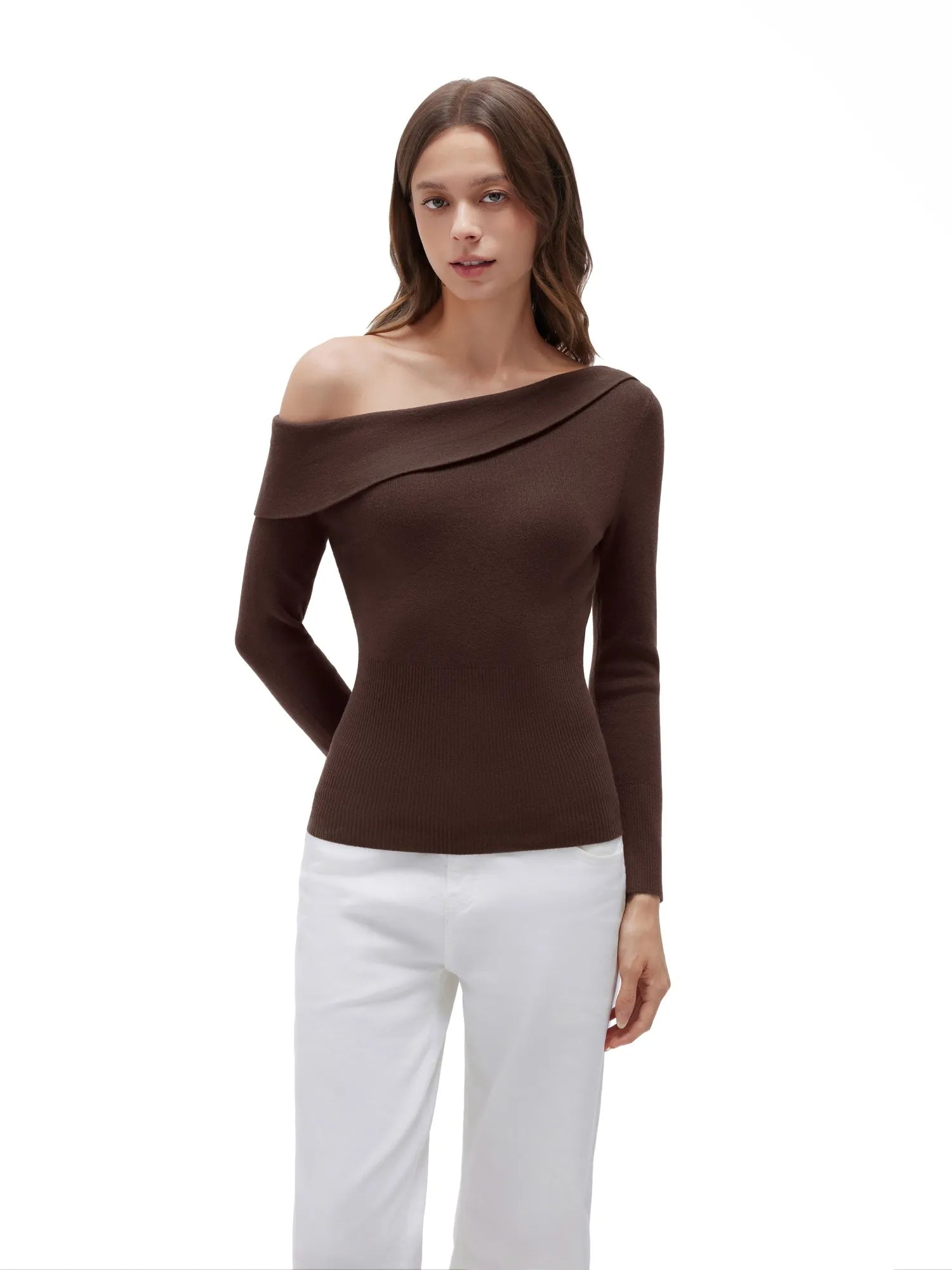 Wool Blend Off the Shoulder Sweater