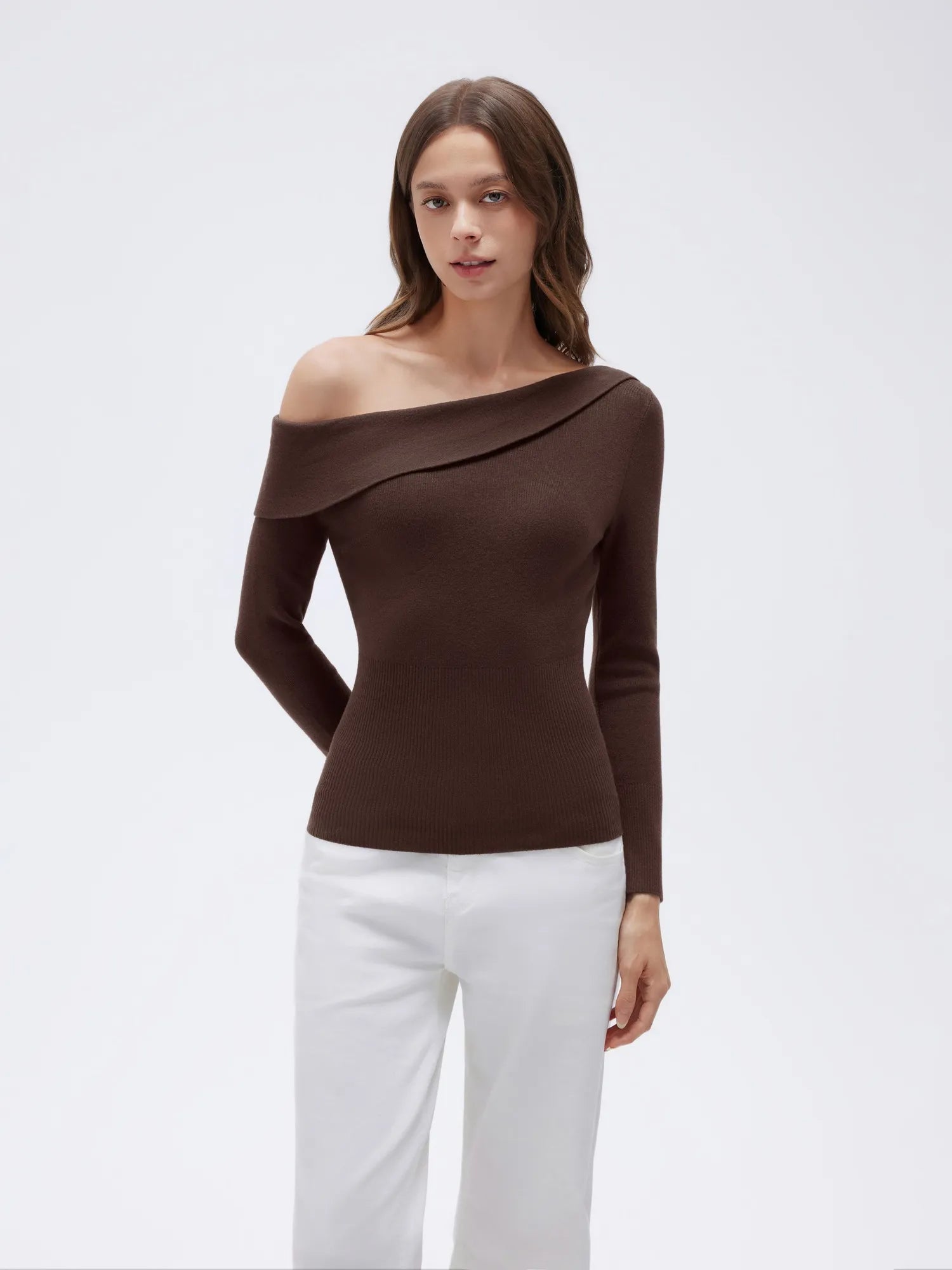 Wool Blend Off the Shoulder Sweater