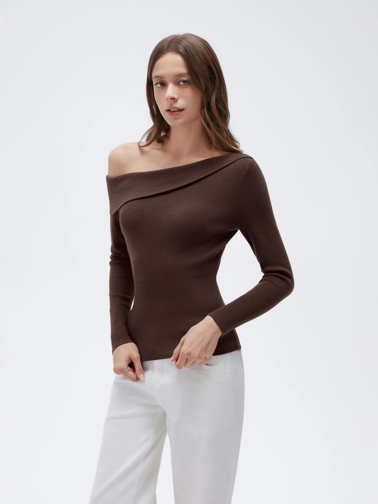 Wool Blend Off the Shoulder Sweater