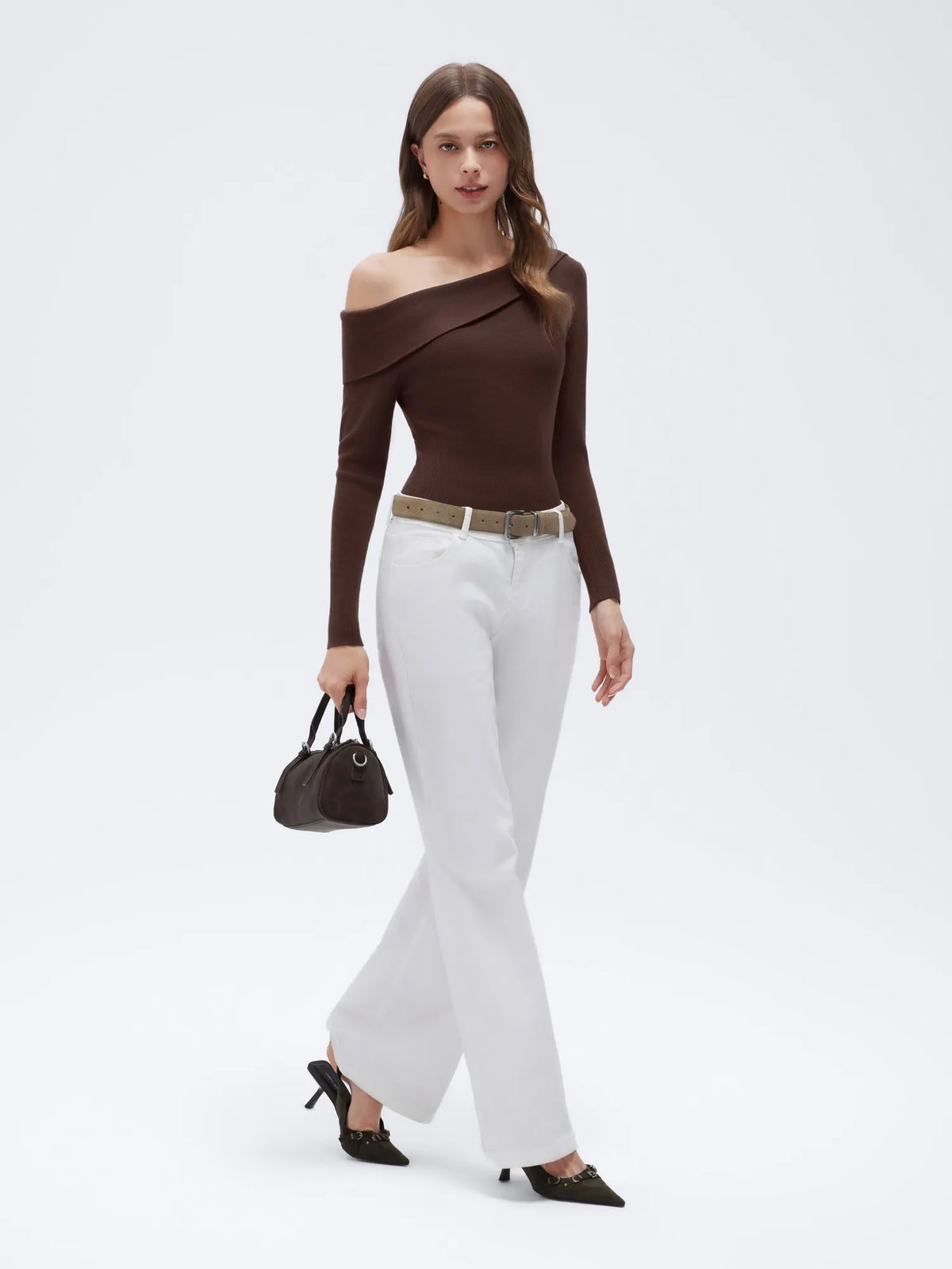 Wool Blend Off the Shoulder Sweater