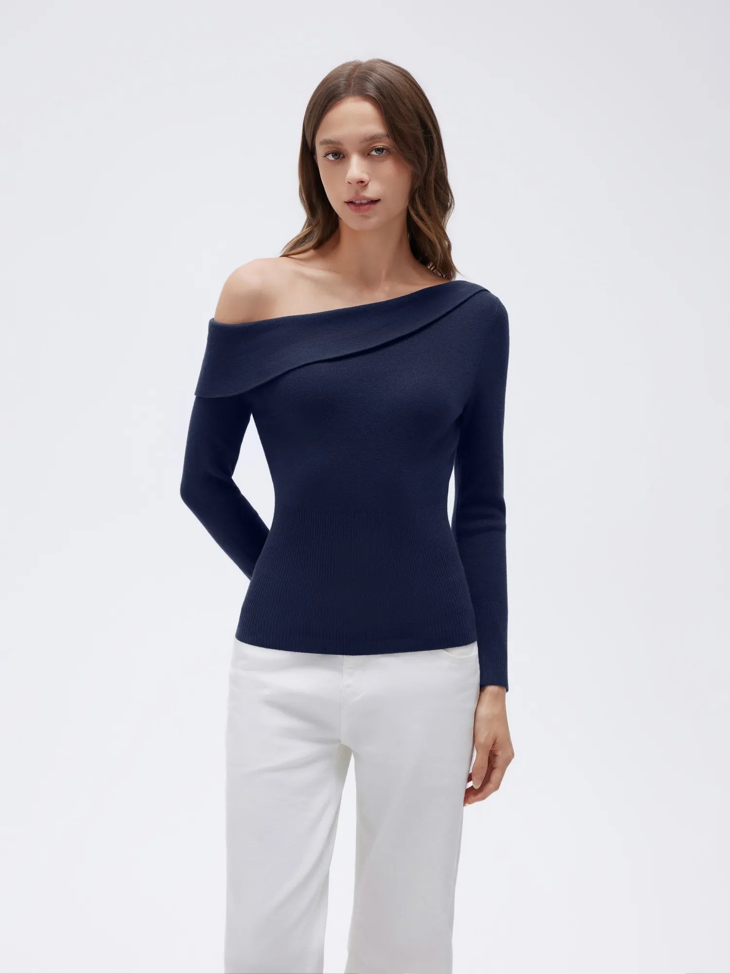 Wool Blend Off the Shoulder Sweater