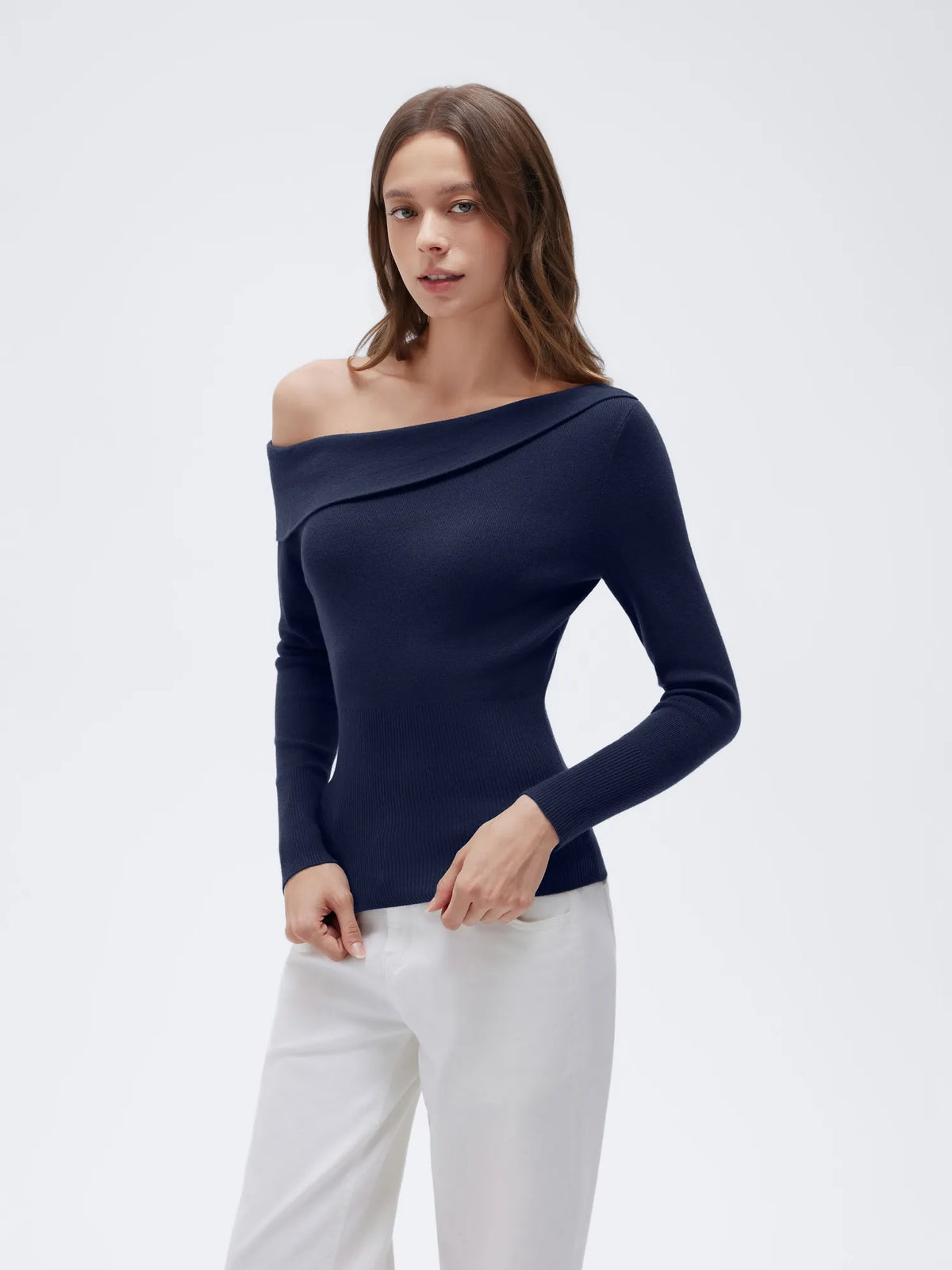 Wool Blend Off the Shoulder Sweater