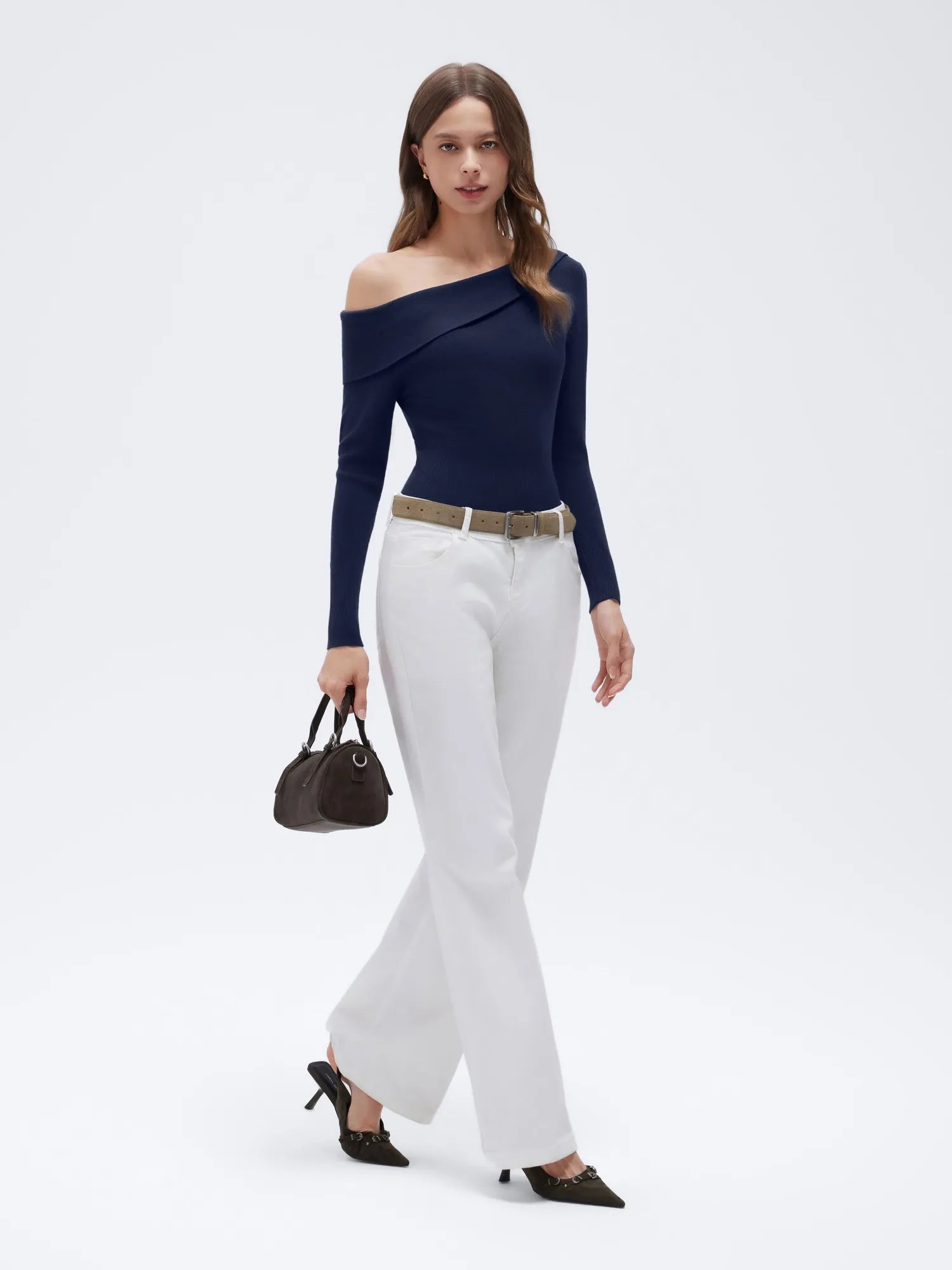 Wool Blend Off the Shoulder Sweater