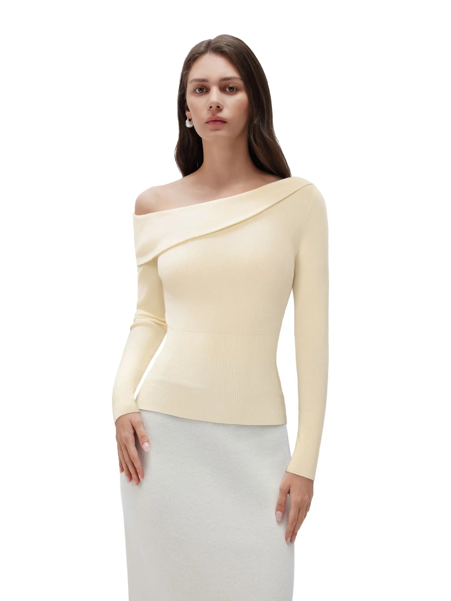 Wool Blend Off the Shoulder Sweater