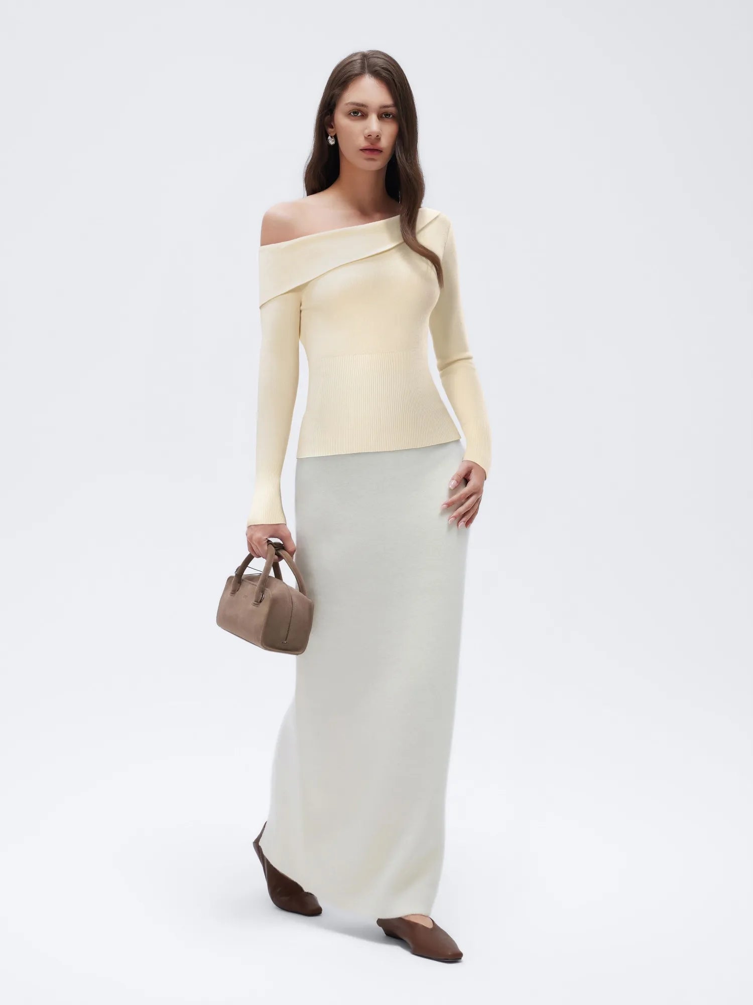 Wool Blend Off the Shoulder Sweater