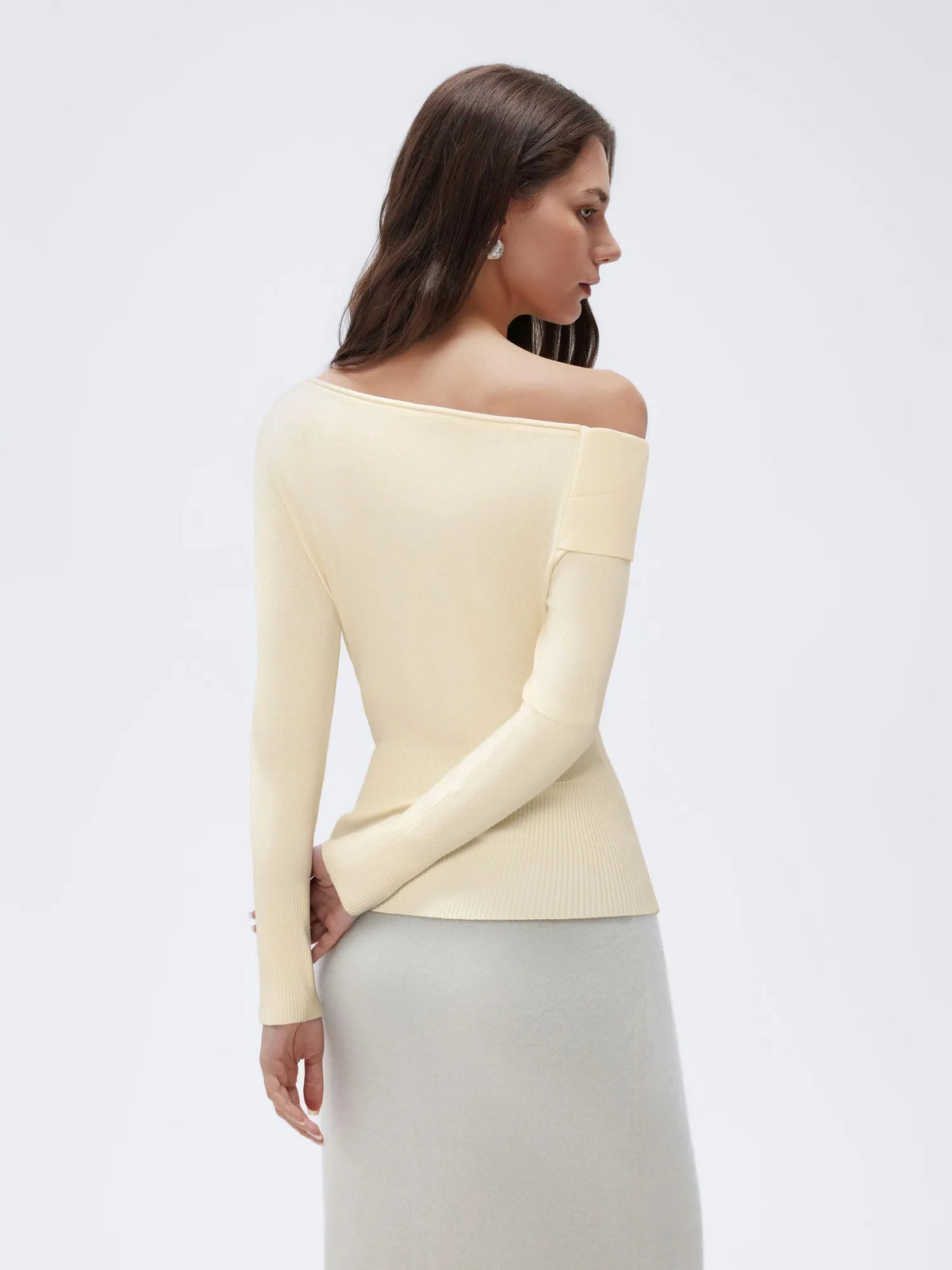 Wool Blend Off the Shoulder Sweater