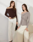 Wool Blend Off the Shoulder Sweater