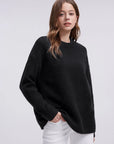 Oversized Fuzzy Knit Crew Neck Sweater - Long Sleeve