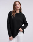 Oversized Fuzzy Knit Crew Neck Sweater - Long Sleeve