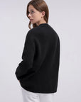 Oversized Fuzzy Knit Crew Neck Sweater - Long Sleeve