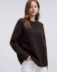Oversized Fuzzy Knit Crew Neck Sweater - Long Sleeve
