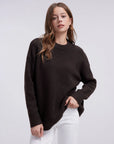 Oversized Fuzzy Knit Crew Neck Sweater - Long Sleeve