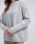 Oversized Fuzzy Knit Crew Neck Sweater - Long Sleeve