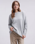 Oversized Fuzzy Knit Crew Neck Sweater - Long Sleeve