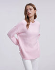 Oversized Fuzzy Knit Crew Neck Sweater - Long Sleeve