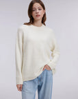 Oversized Fuzzy Knit Crew Neck Sweater - Long Sleeve