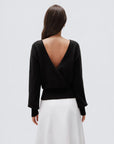 Wool V Neck Wrap Sweater - Long Sleeve-SUUKSESS-SUUKSESS